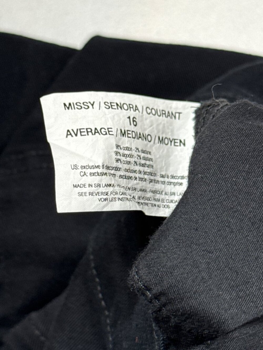 Gloria Vanderbilt Amanda Womens 16 Straight Leg Jeans Black Stretch Denim - Picture 5 of 9